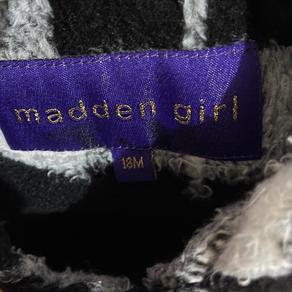 madden girl Baby Girl Multi Plaid Toggle and Zip Front Hooded Jacket Sz-18M - Picture 3 of 5